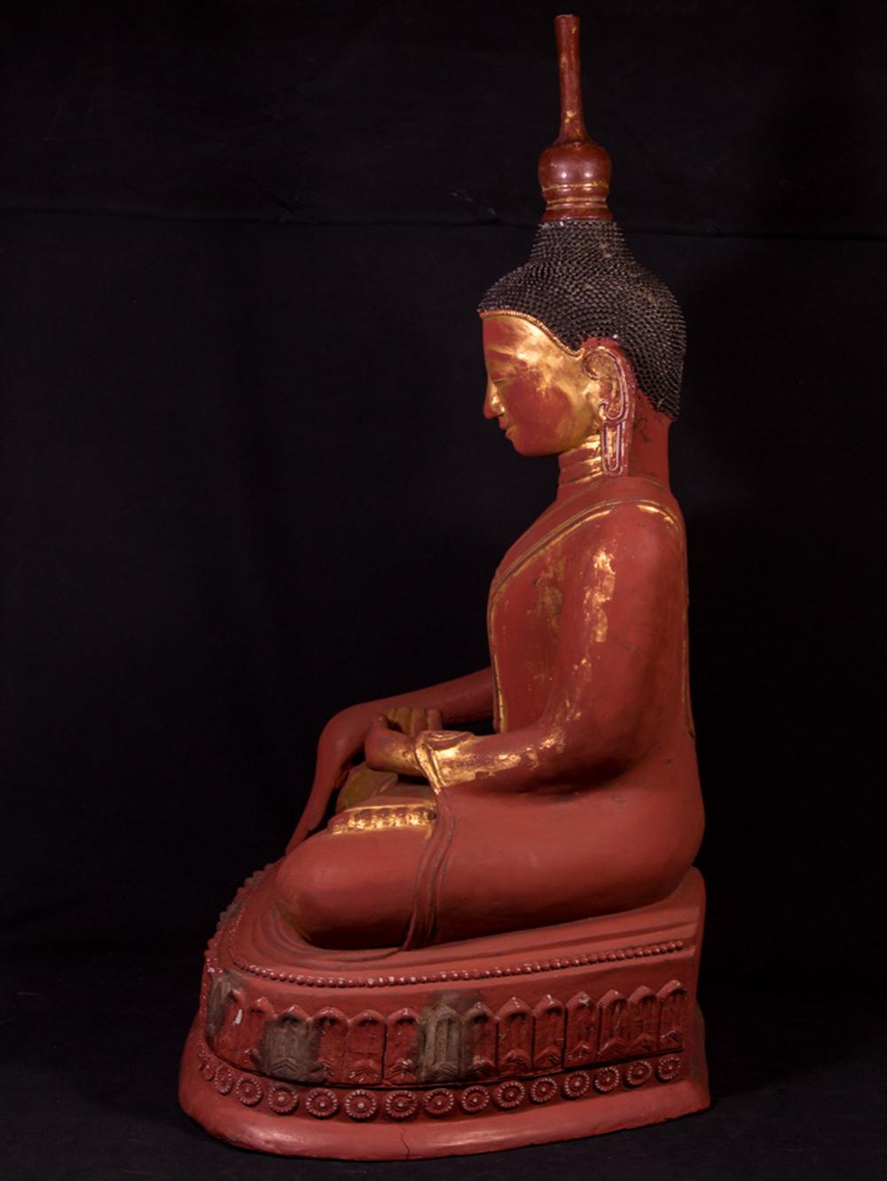 Large Antique Ava Buddha Statue from Burma For Sale 8