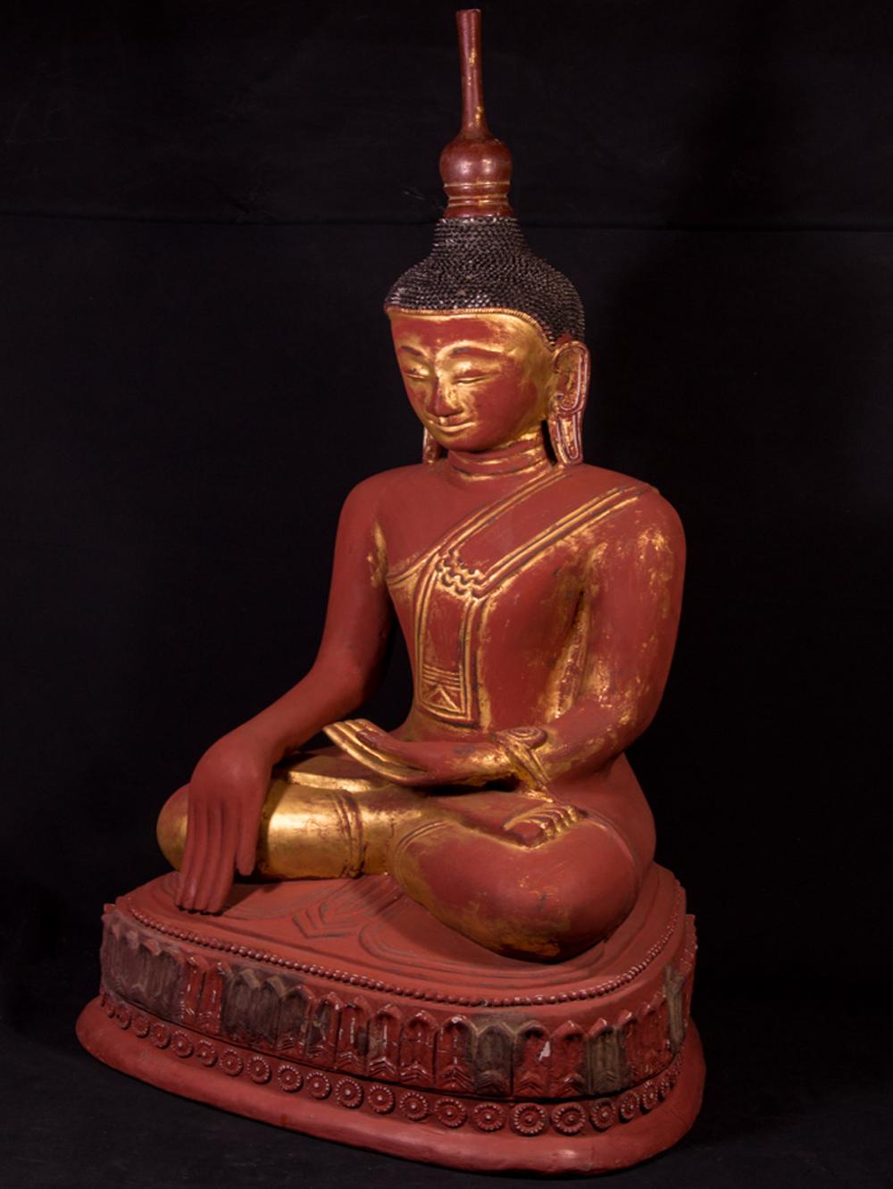 Large Antique Ava Buddha Statue from Burma For Sale 9
