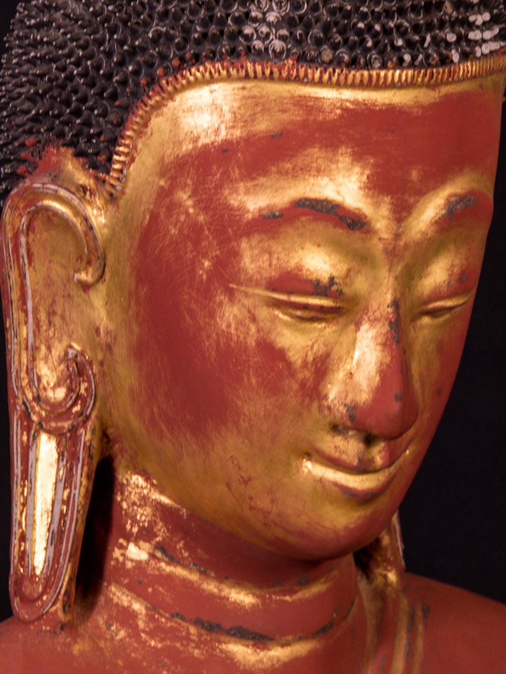 19th Century Large Antique Ava Buddha Statue from Burma For Sale