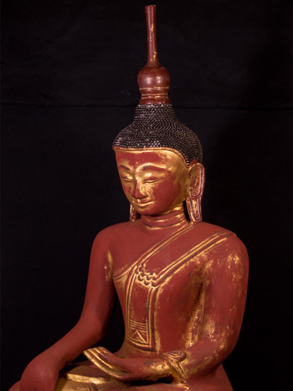 Large Antique Ava Buddha Statue from Burma For Sale 2