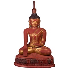 Large Antique Ava Buddha Statue from Burma