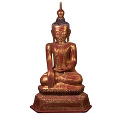 Large Antique Ava Buddha Statue from Burma