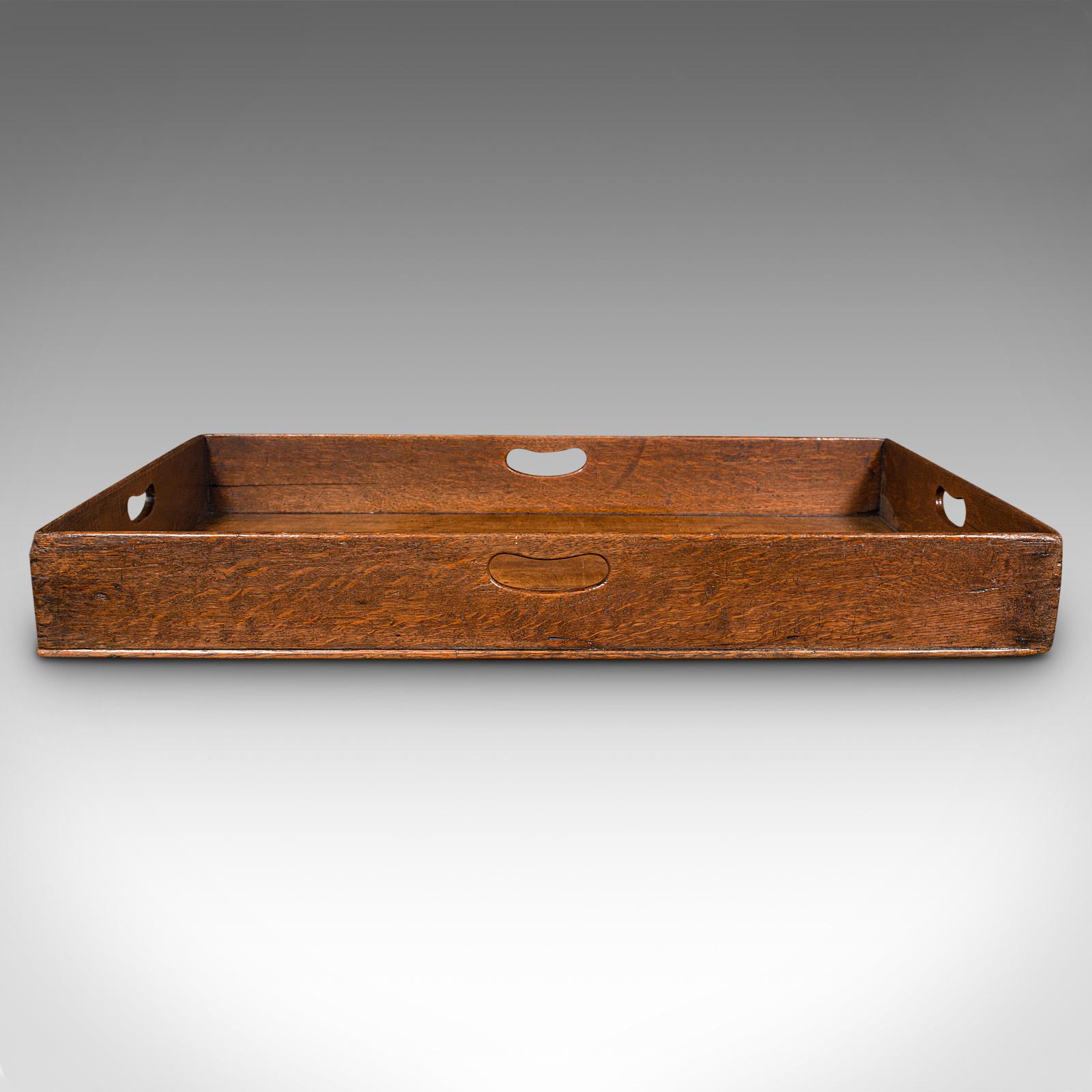 British Large Antique Baker's Tray, English, Oak, Butler, Serving, Georgian, Circa 1750