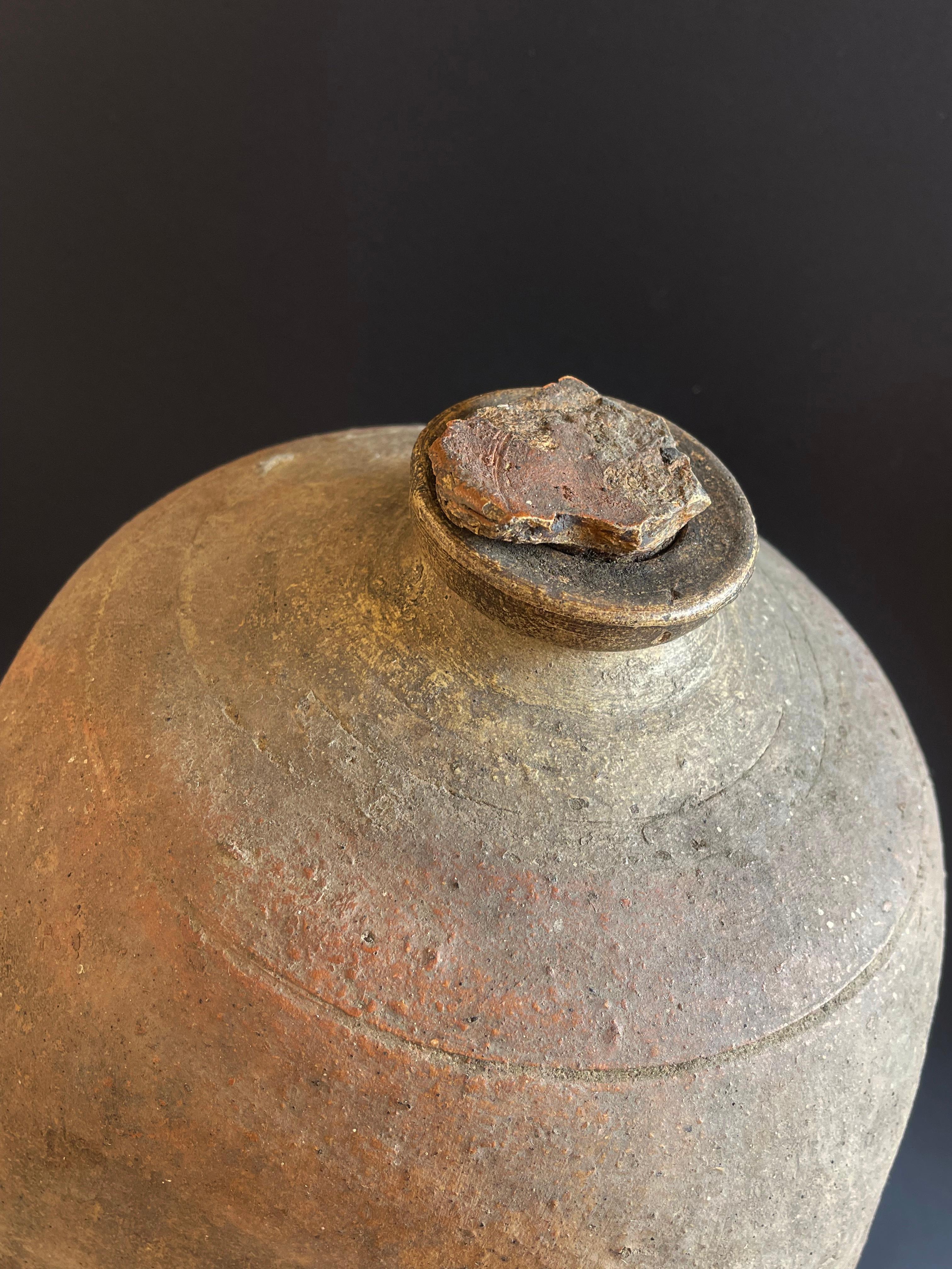 Large Antique Balkan Clay Storage Bottle or Urn Terracotta Vessel, 19th Century For Sale 1