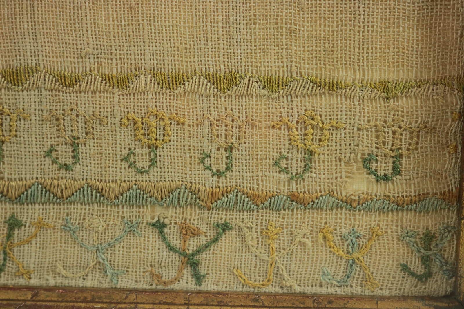 Large Antique Band Sampler, c.1725, by Mary Gatehouse For Sale 6