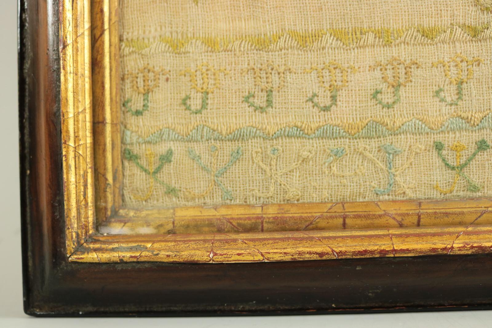 Soie Grand échantillon à bandes anciennes, vers 1725, par Mary Gatehouse en vente