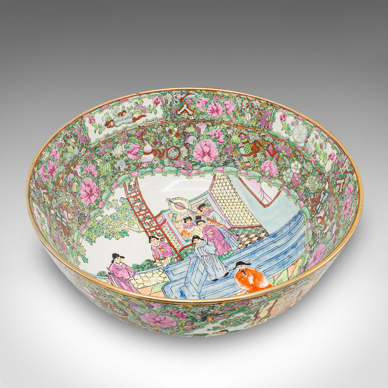 Chinese Export Large Antique Banquet Bowl, Chinese, Ceramic, Serving Dish, Qing, Late Victorian