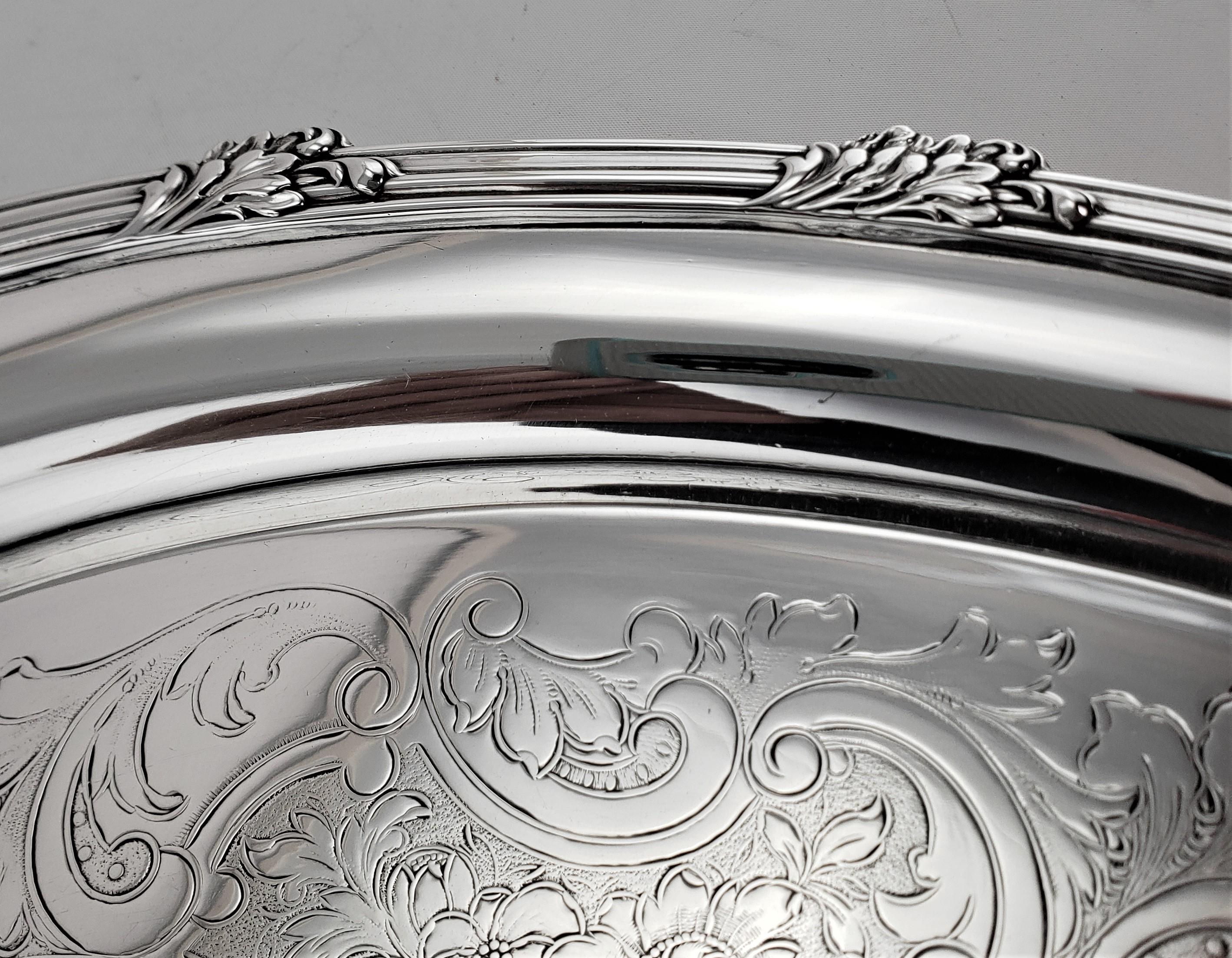 Large Antique Barker-Ellis English Oval Silver Plated Serving Tray For Sale 2