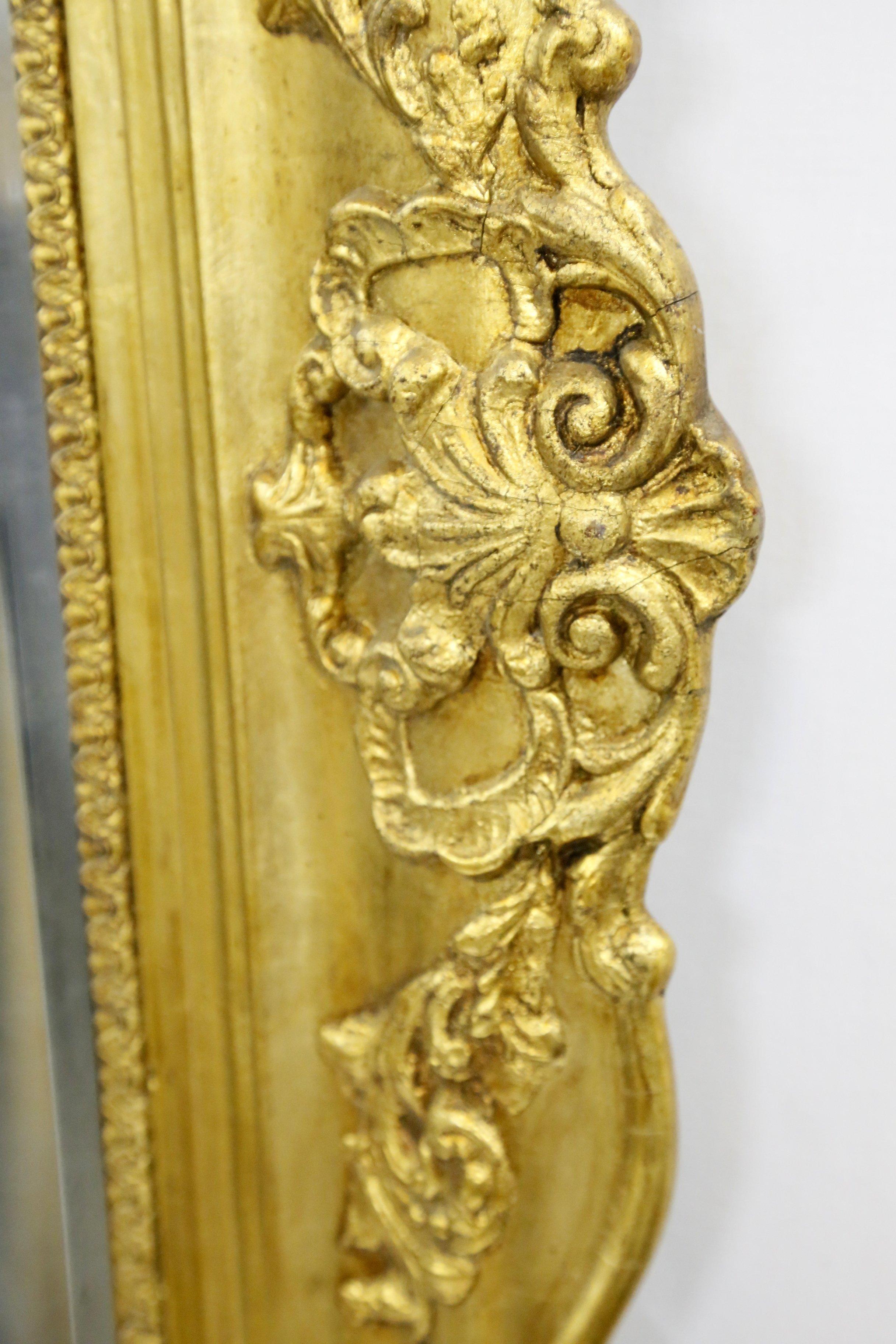 Large Antique Baroque Gold-Plated Wall Mirror, 19th Century at 1stDibs ...