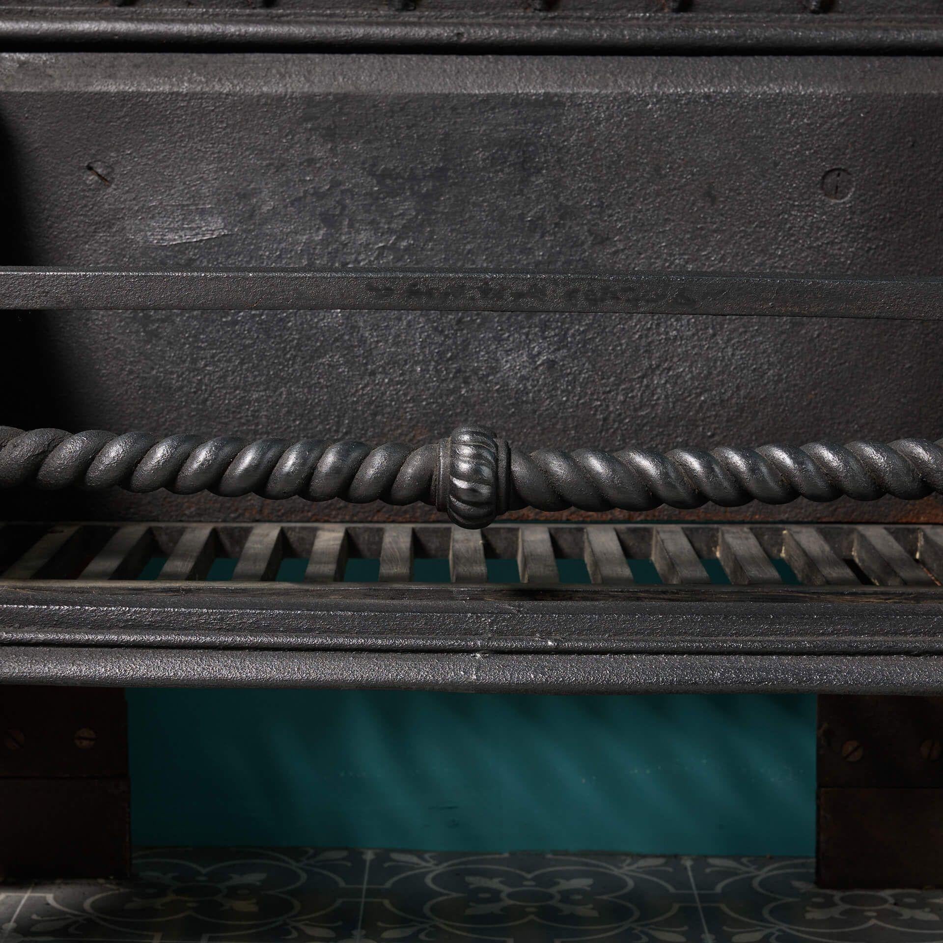 Hand-Crafted Large Antique Baroque Style Fire Grate For Sale
