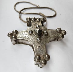 Large Antique Berber Tuareg Silver Southern Cross  Pendant Ethnic Jewellery