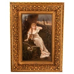 Large Antique Berlin KPM Porcelain Plaque "Voices of Fairyland" F. Greiner 1895