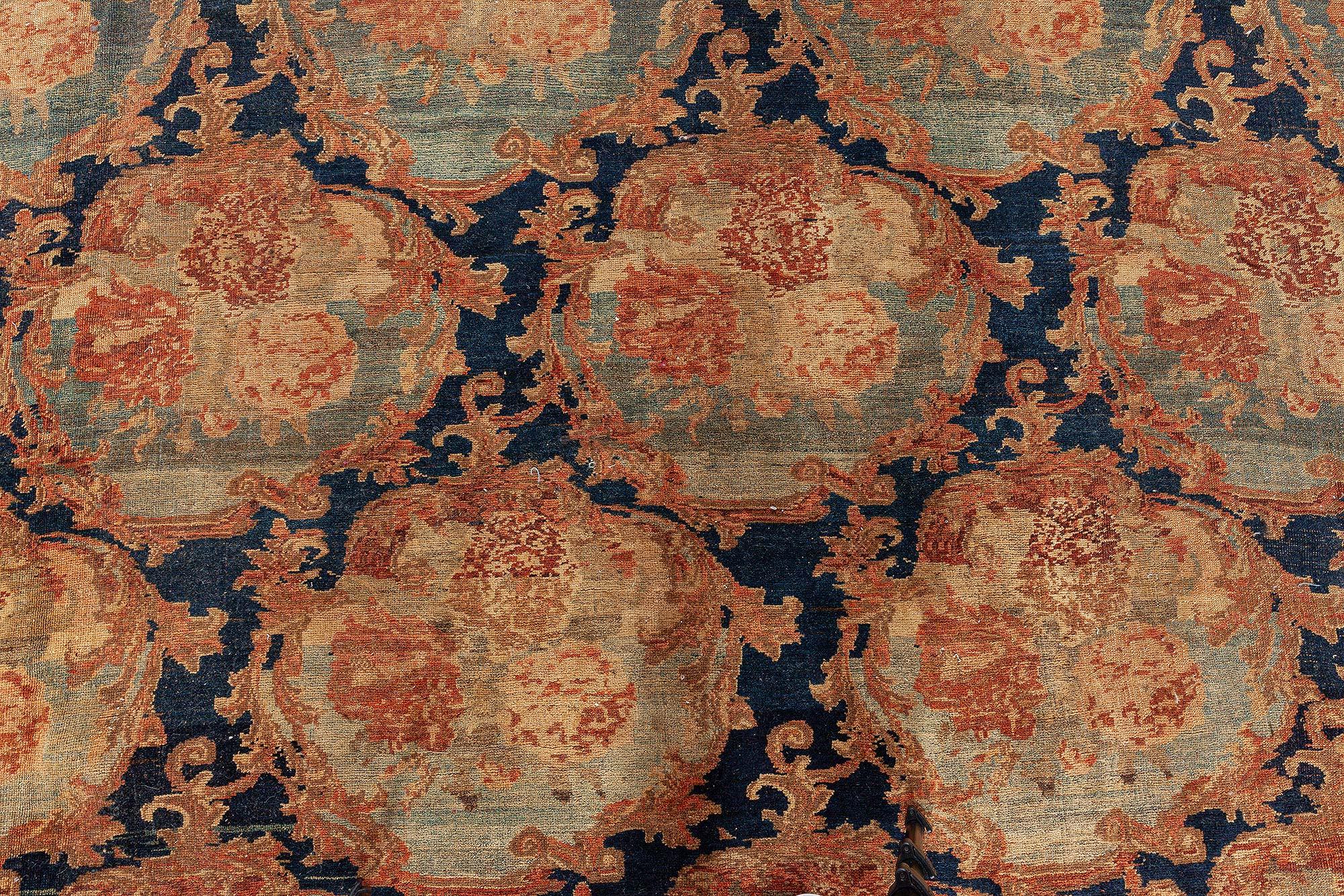 Large antique Bidjar botanic handmade wool rug (size adjusted)
Size: 14'5