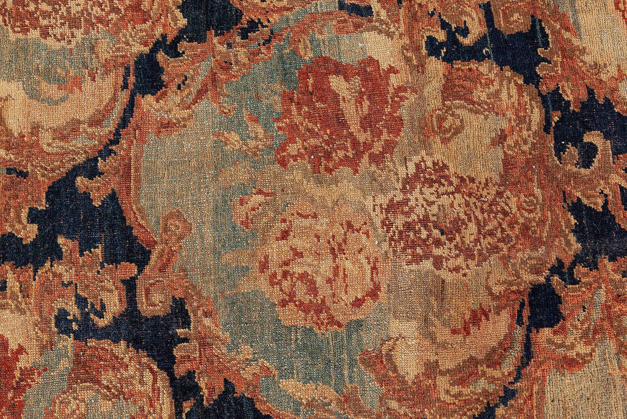 Persian Large Antique Bidjar Botanic Wool Rug size adjusted For Sale
