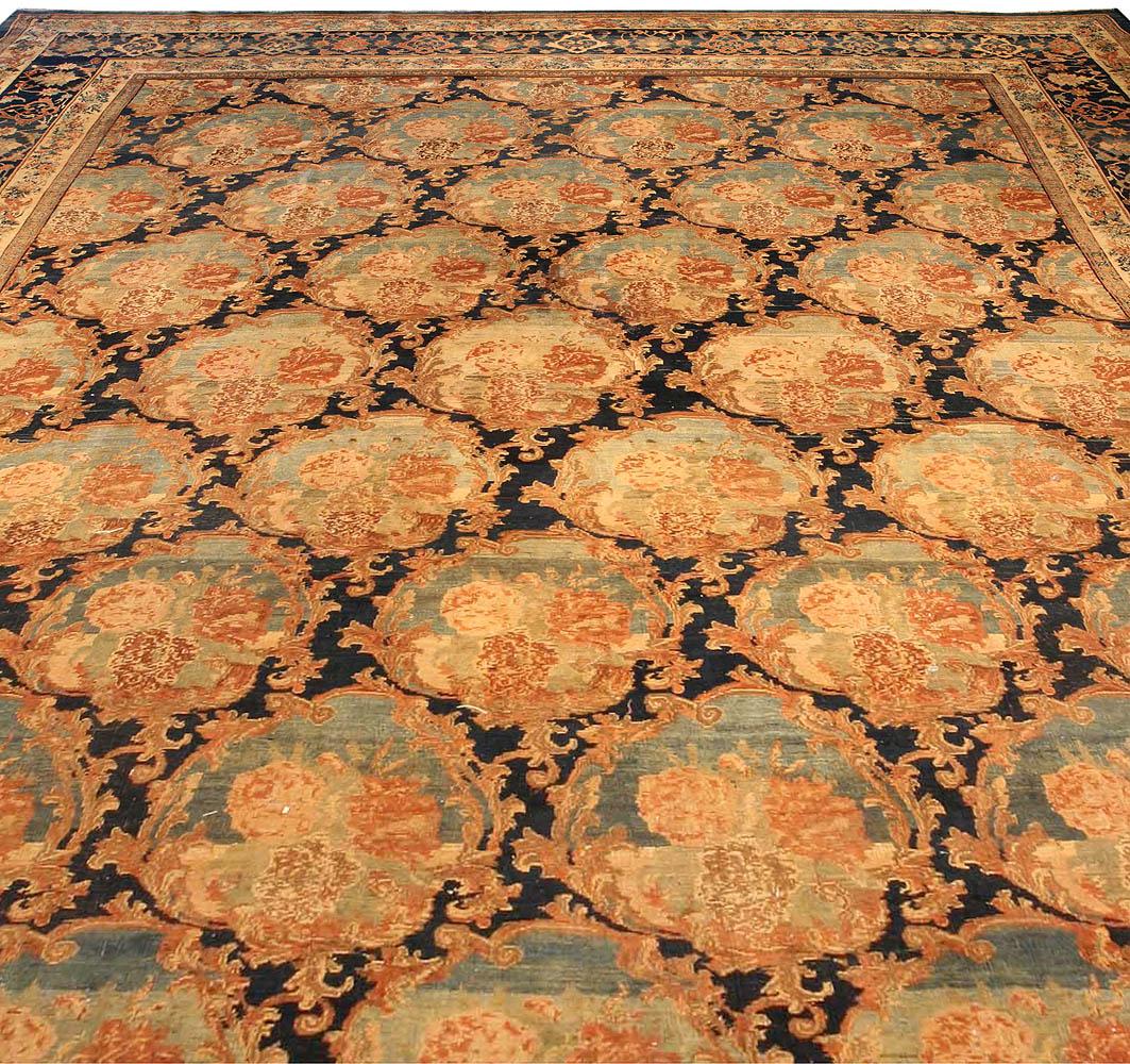 Large antique Bidjar botanic handmade wool rug (size adjusted)
Size: 14'5