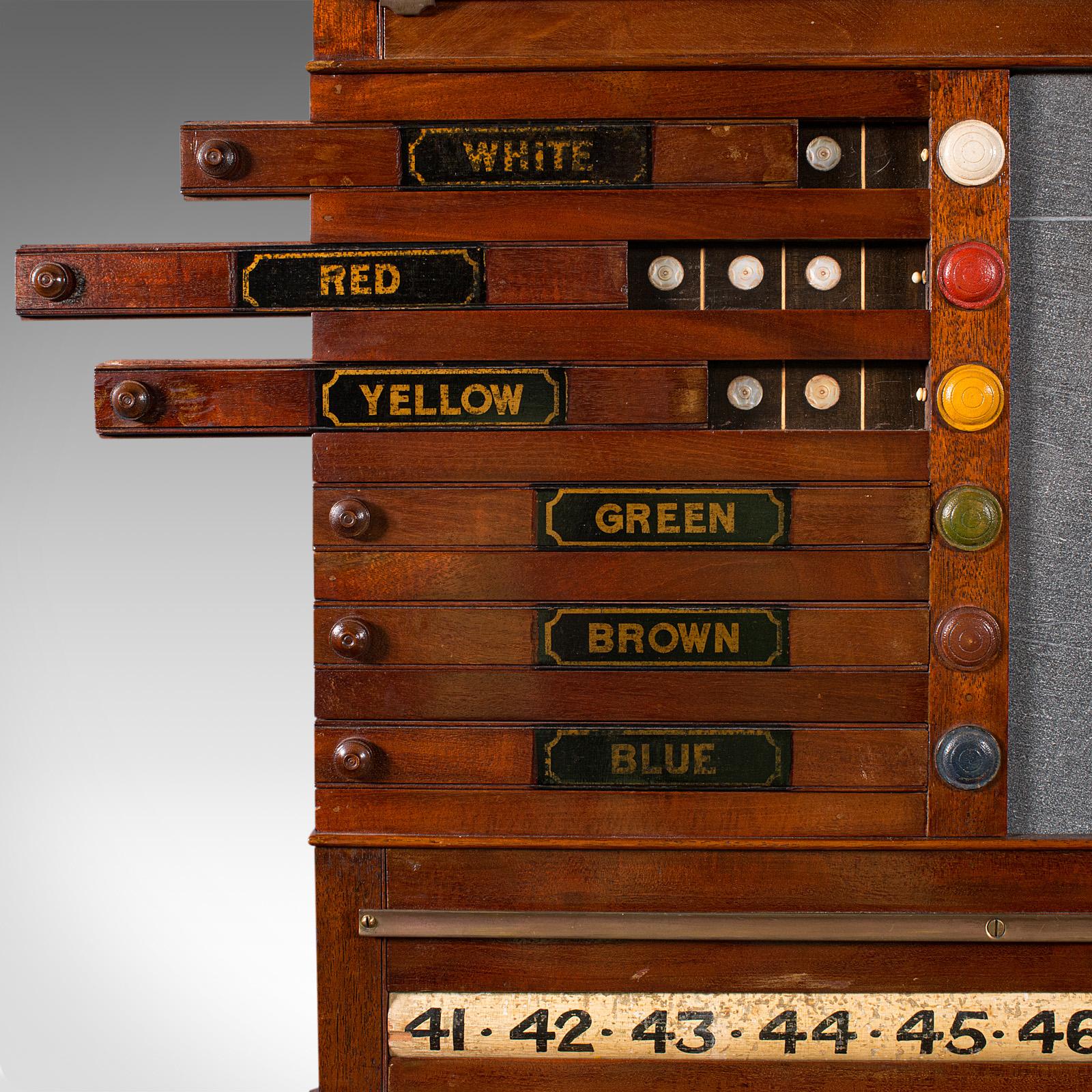 Large Antique Billiard Scoreboard Cabinet, Walnut, Burroughes & Watts, Edwardian For Sale 5