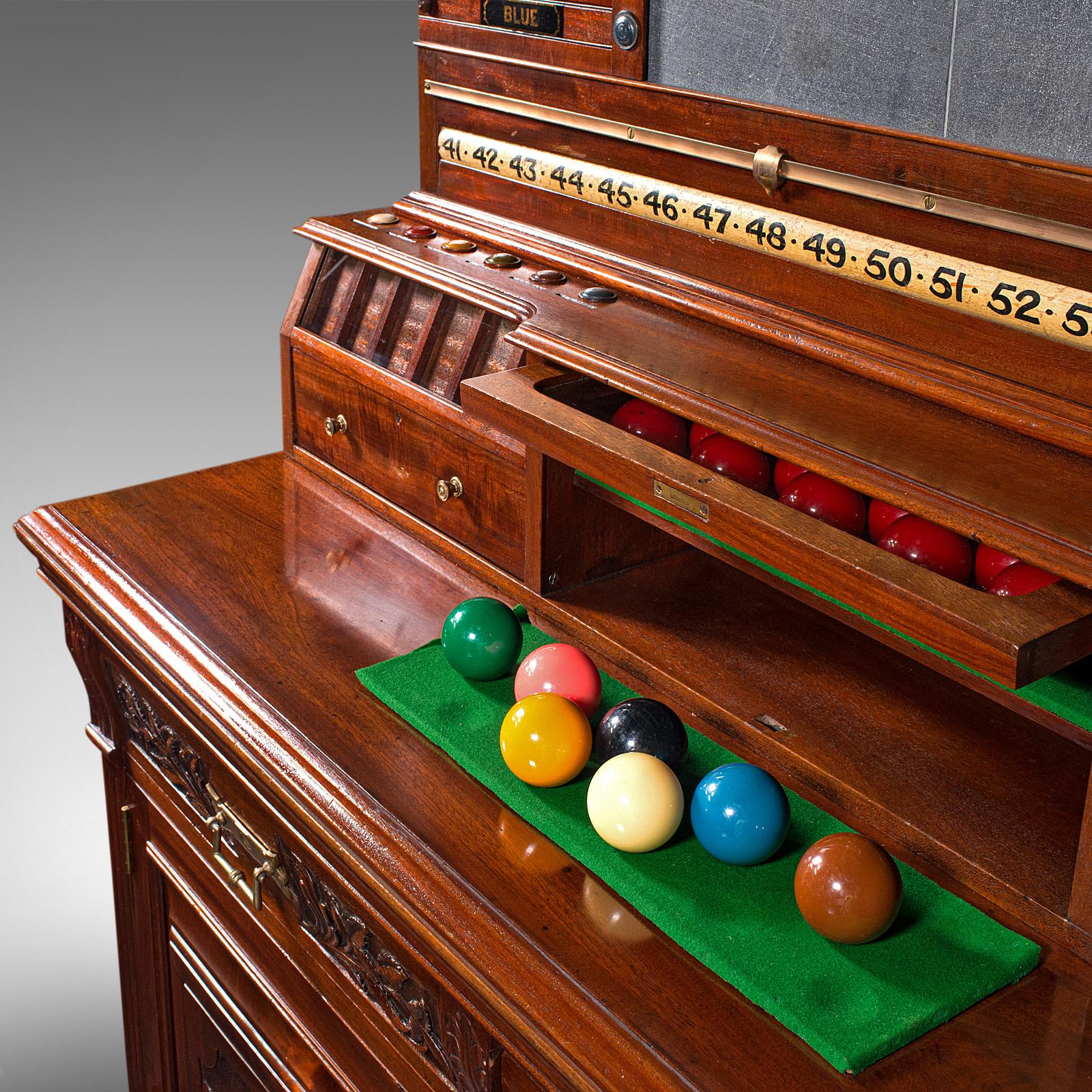 Large Antique Billiard Scoreboard Cabinet, Walnut, Burroughes & Watts, Edwardian For Sale 4