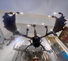 Large Antique Black Forest Antlers Chandelier