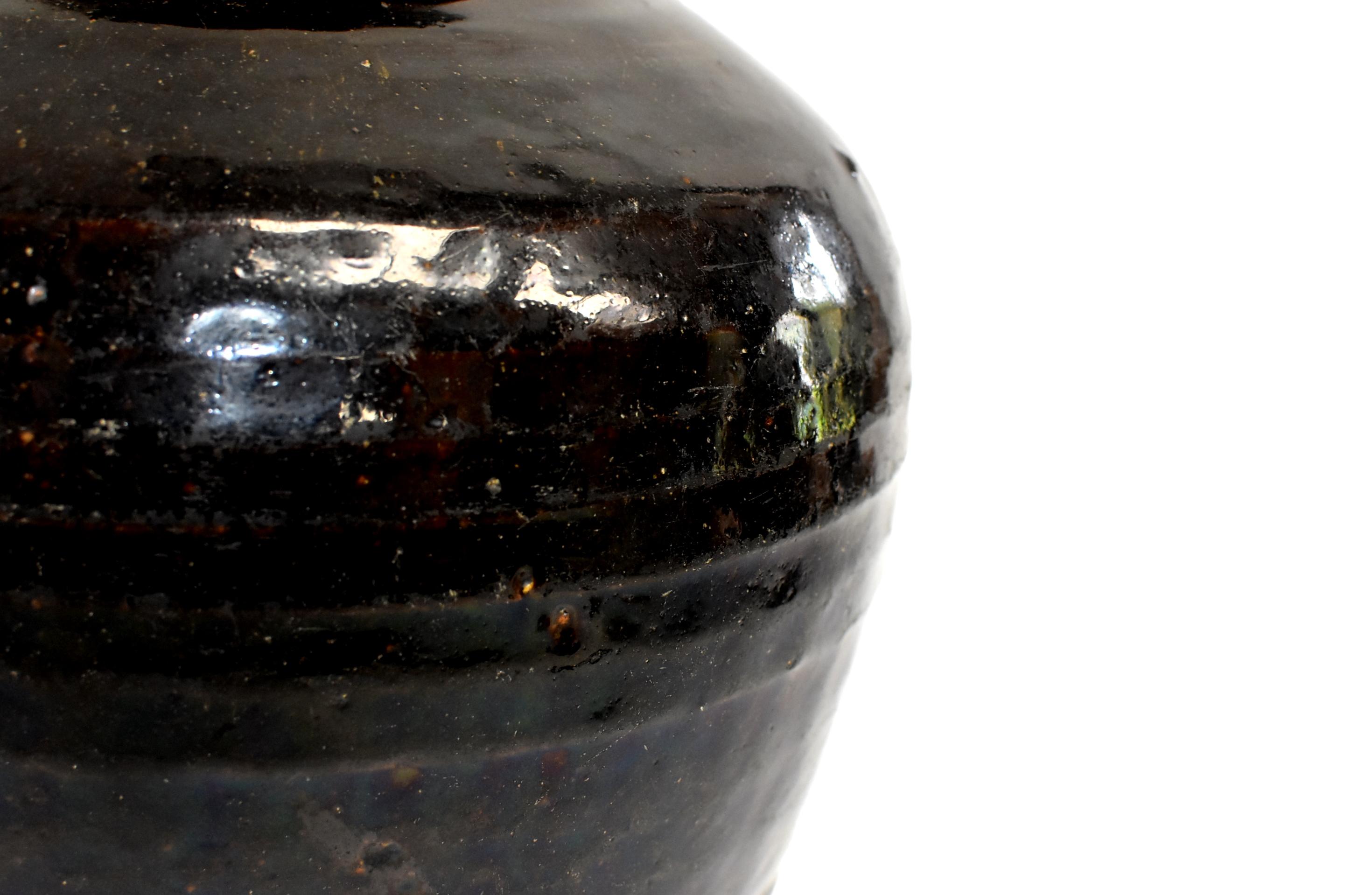 Grande jarre noire ancienne:: poterie chinoise faite à la main 7