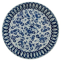Large Antique Blue and White Delft Charger Made, Late 18th Century, circa 1770