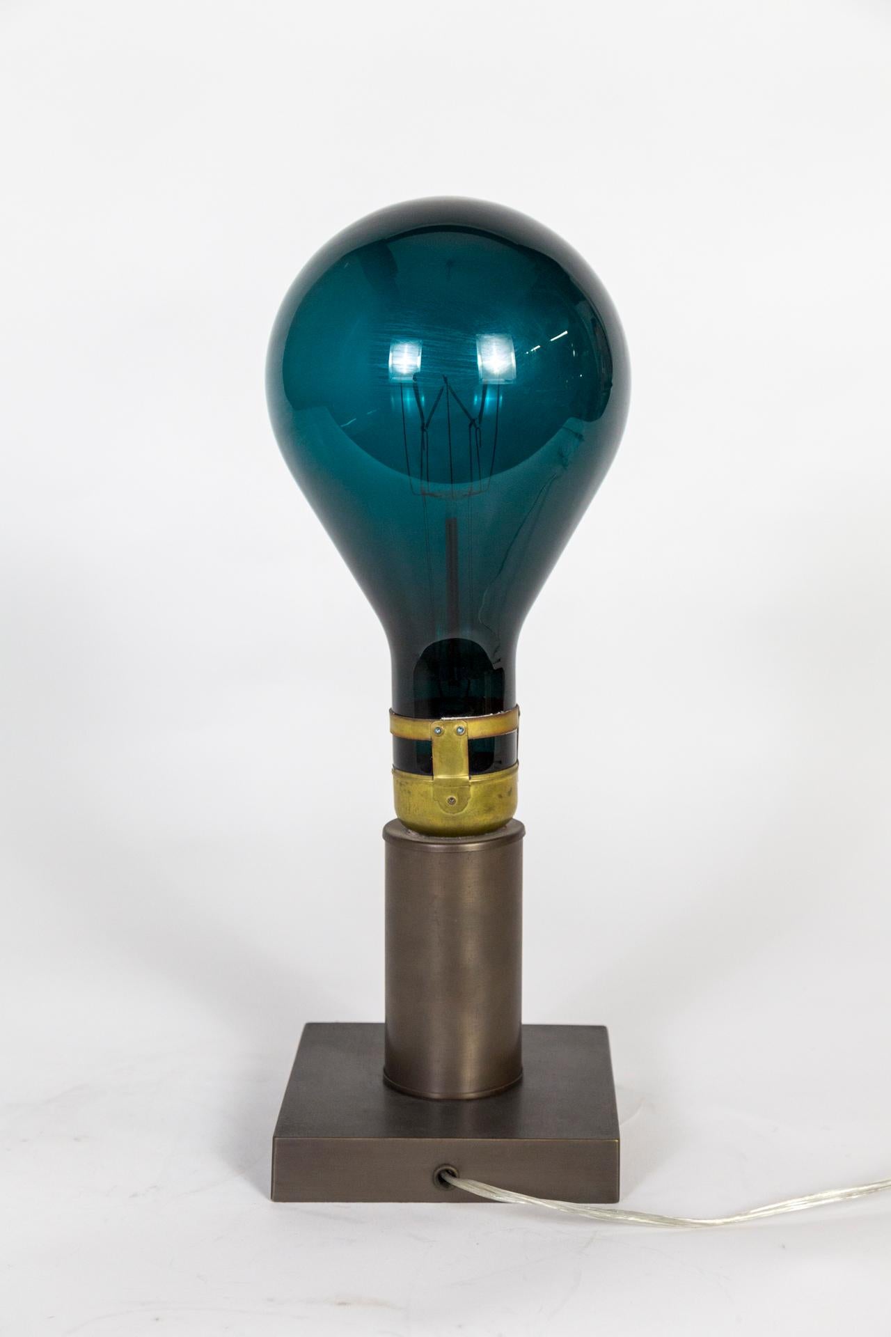 Large Antique Blue Light Bulb Lamp 1