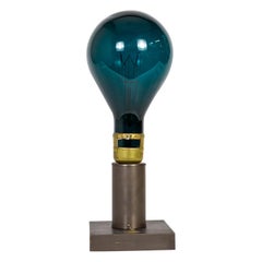 Large Antique Blue Light Bulb Lamp