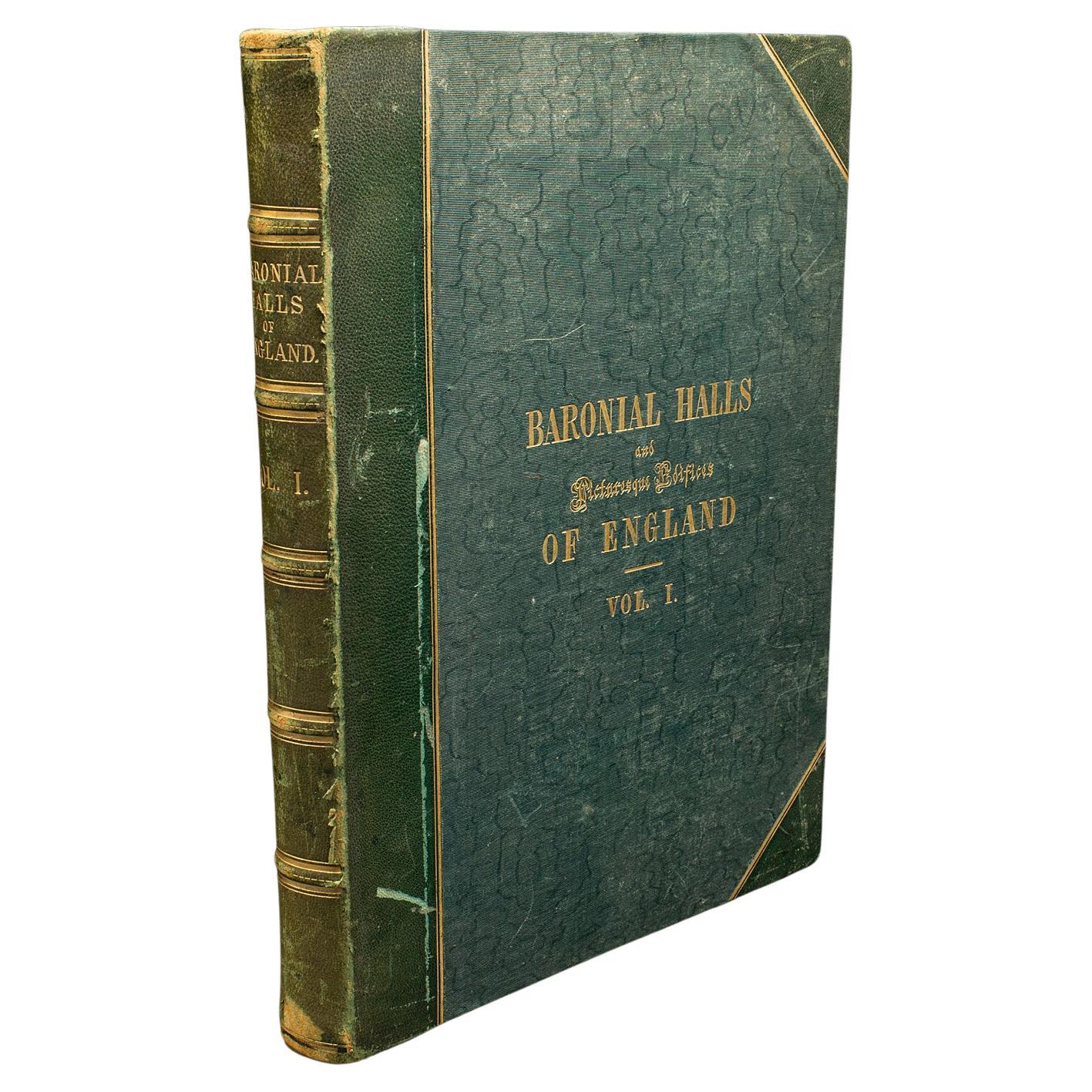 Großes antikes Buch der Baronial Halls, Band 1, Referenz, englisch, Mitte des viktorianisch,