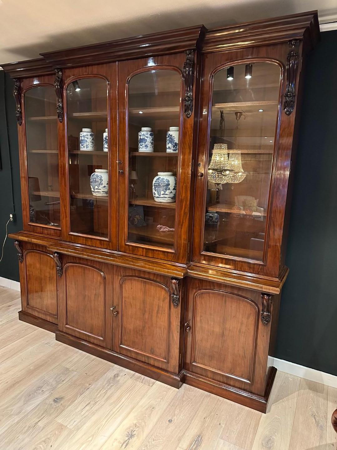 Large antique bookcase For Sale 8
