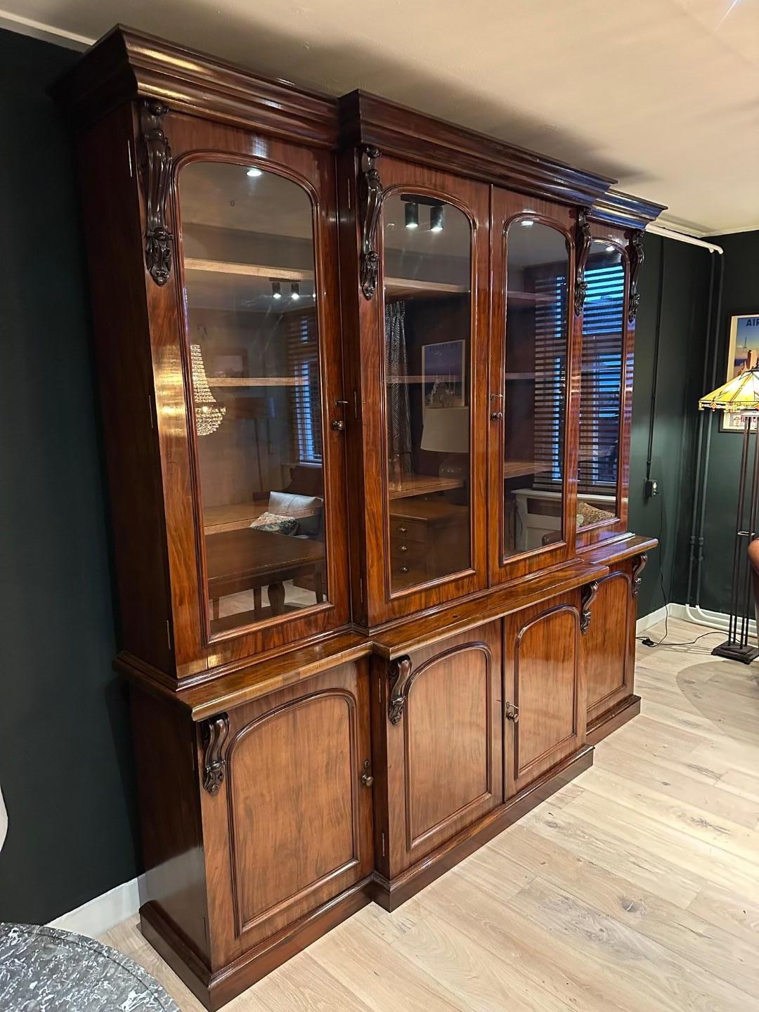 Mid-19th Century Large antique bookcase For Sale