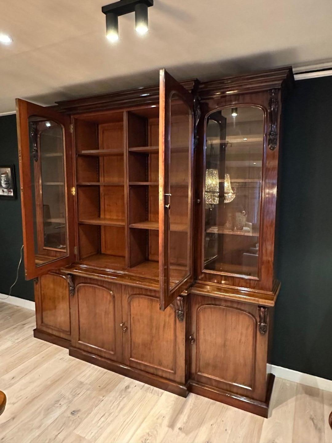 Large antique bookcase For Sale 4