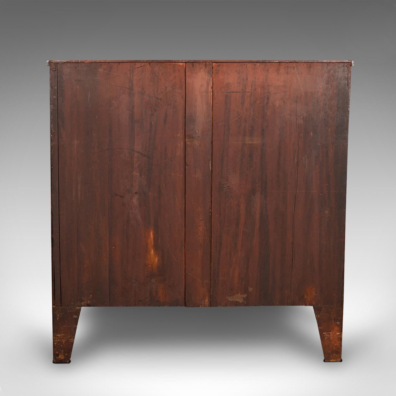 Wood Large Antique Bow Front Chest of Drawers, English, Tallboy, Georgian, Circa 1780