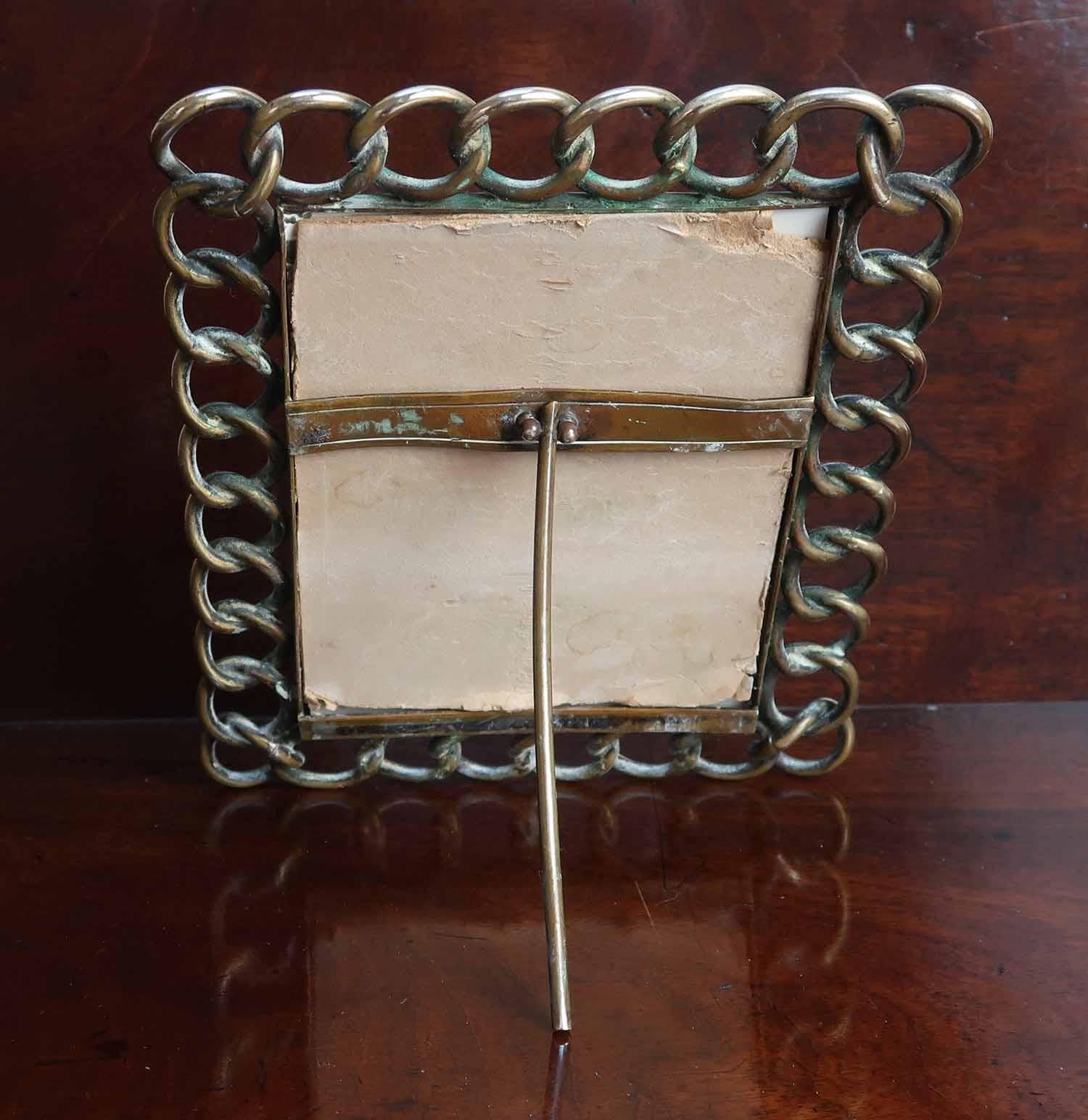 Antique Brass Ring Photograph Frame. English, Late 19th Century In condizioni buone in vendita a St Annes, Lancashire