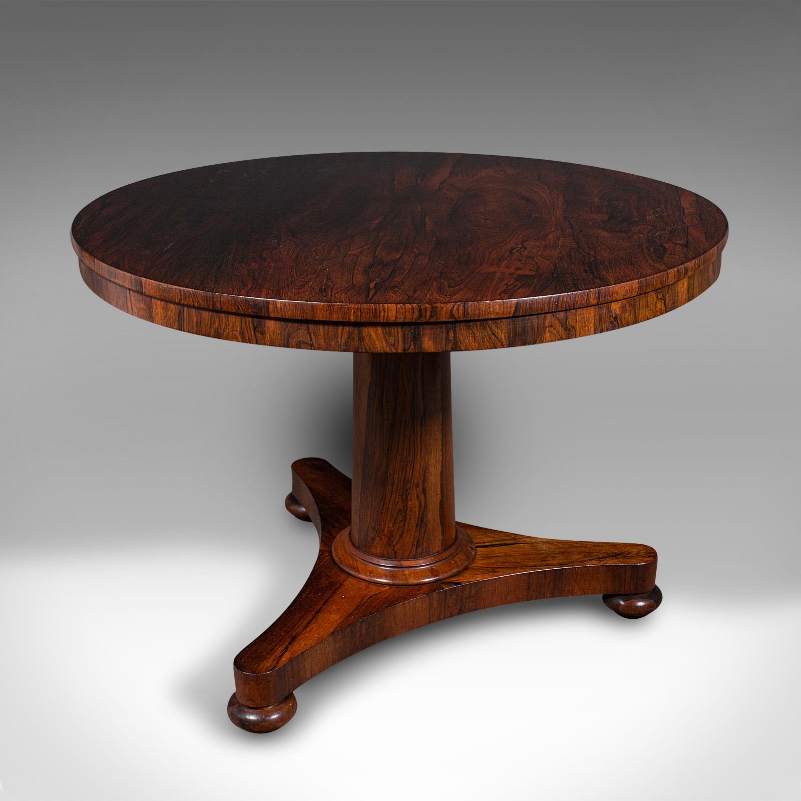 XIX secolo Grande tavolo da colazione antico, inglese, piano inclinato, centro, espositore, William IV in vendita