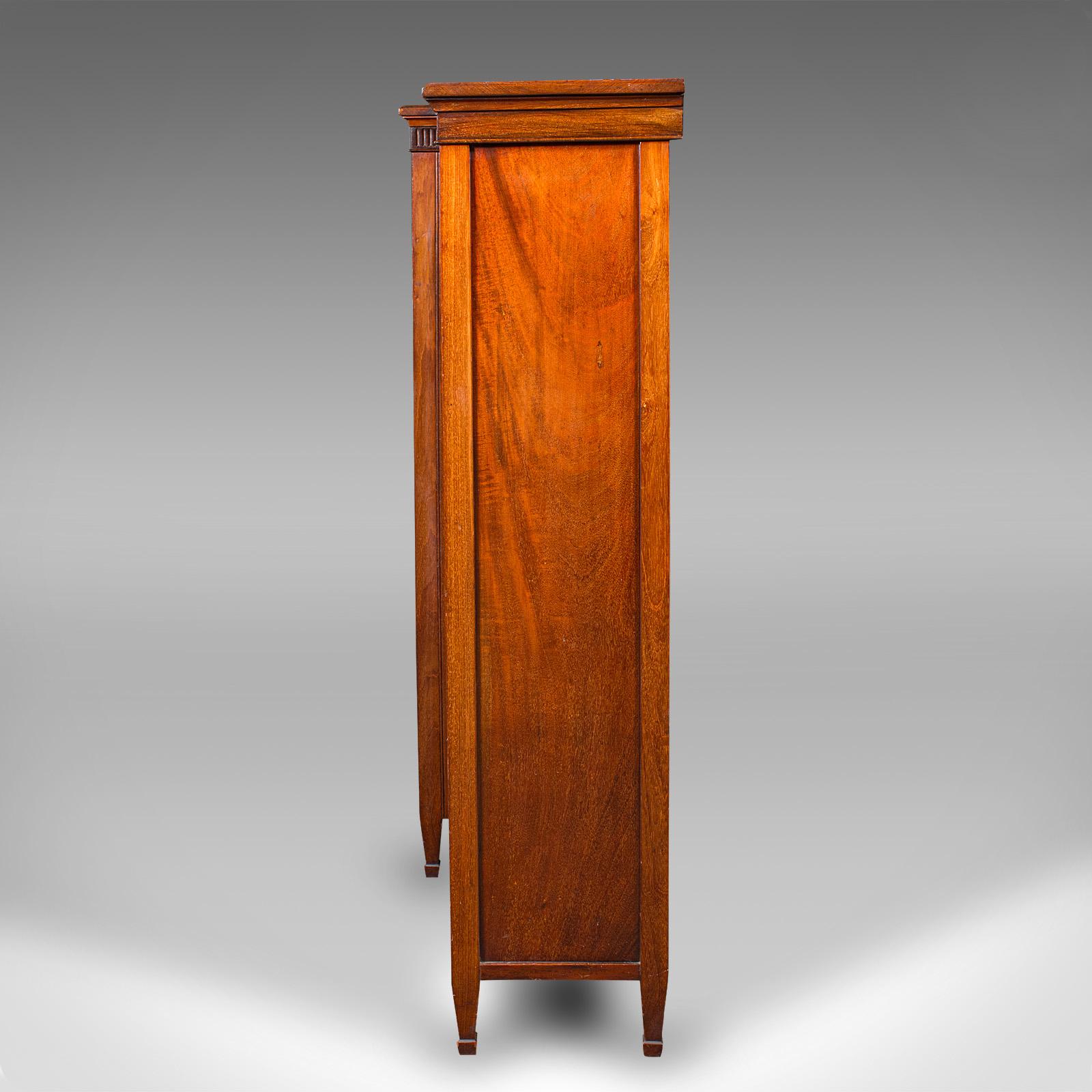 Large Antique Breakfront Bookcase, English, Cabinet, Georgian Revival, Victorian For Sale 1