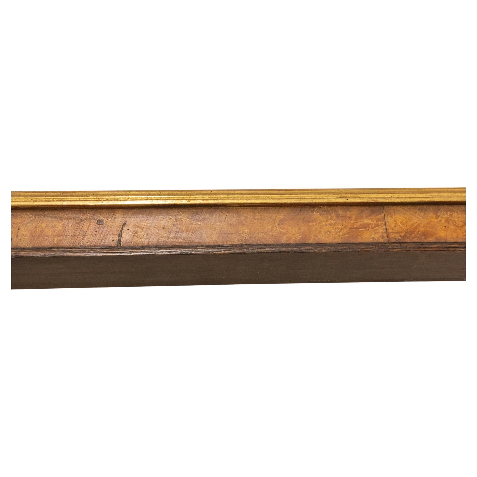 Marco Grande Antiguo de Briar con Perfiles Negros y Dorados Italiano en venta