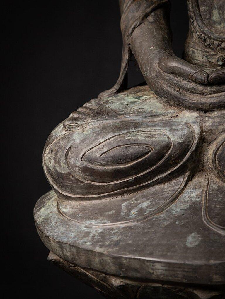 Large Antique Bronze Arakan Buddha Statue from Burma 10