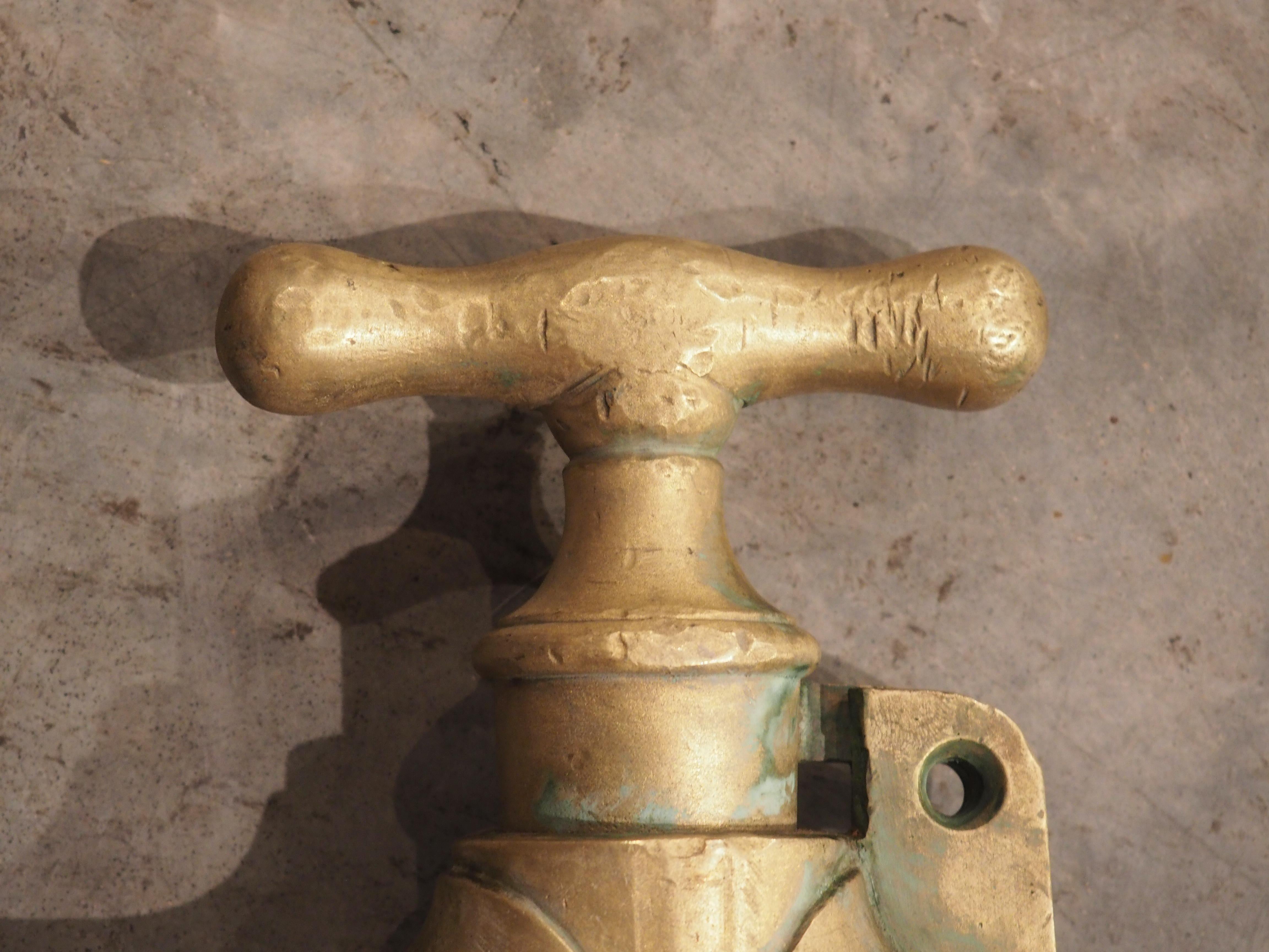 Large Antique Bronze Barrel Spout from France, 19th Century 2