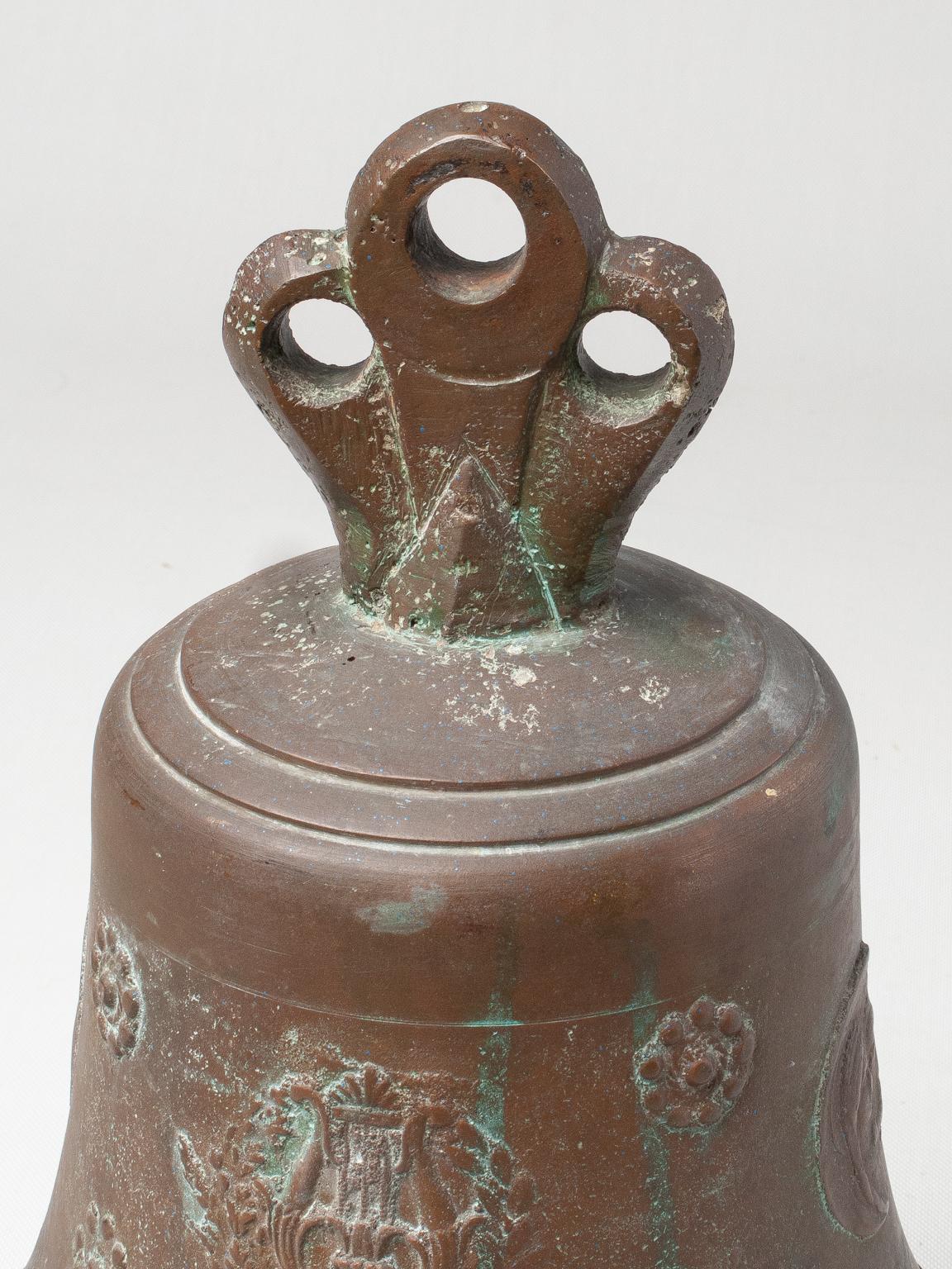 Classical Roman  Antique Bronze Bell with Original Clapper  For Sale