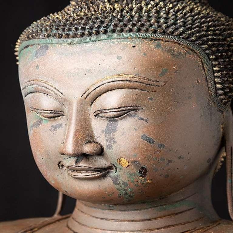 Large Antique Bronze Buddha Statue from Burma For Sale at 1stDibs