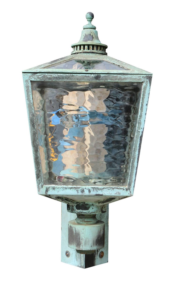 Large Antique Bronze Exterior Wall Light, circa 1910 For
