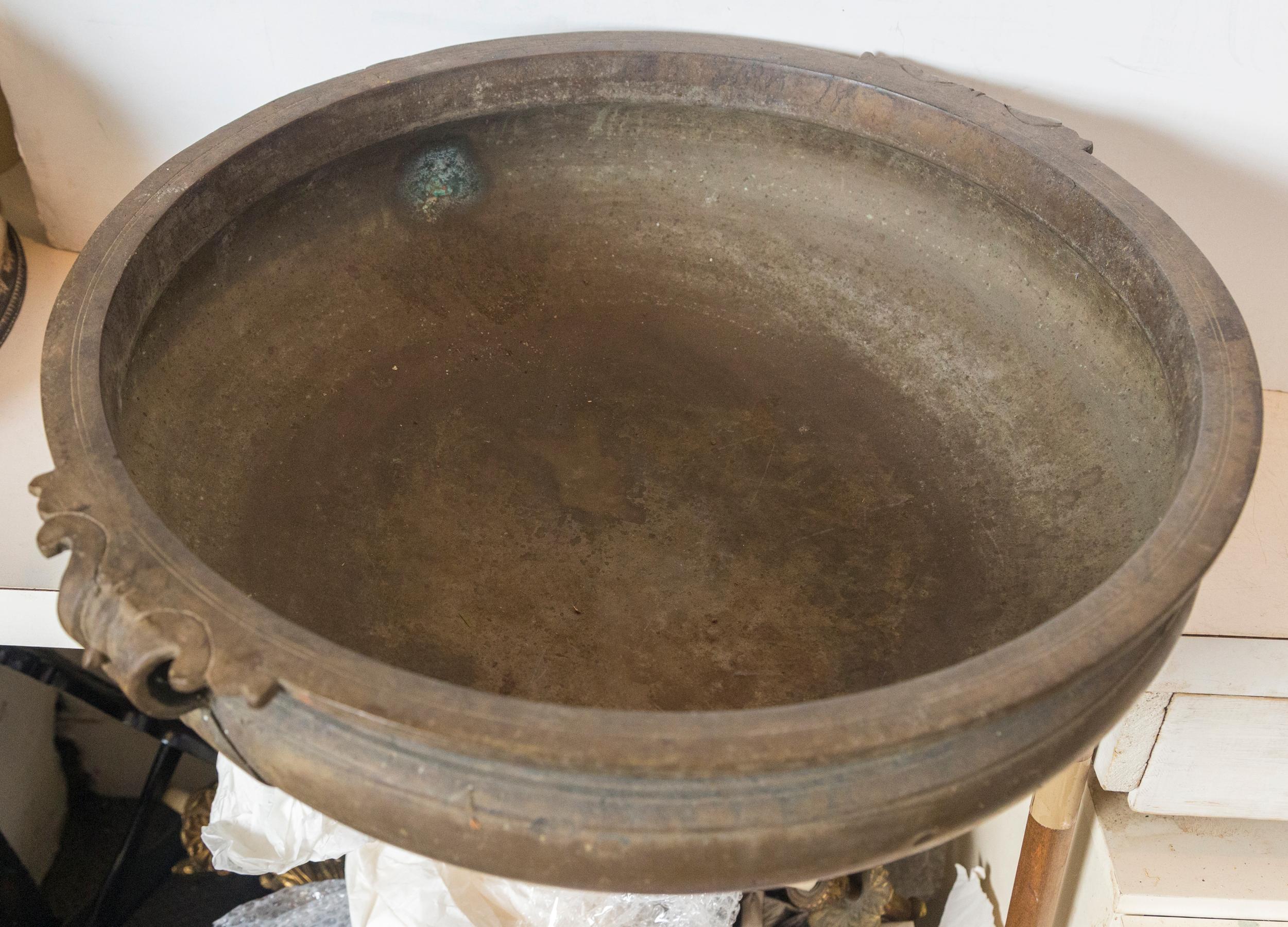 Large Antique Bronze Indian Urli For Sale 2
