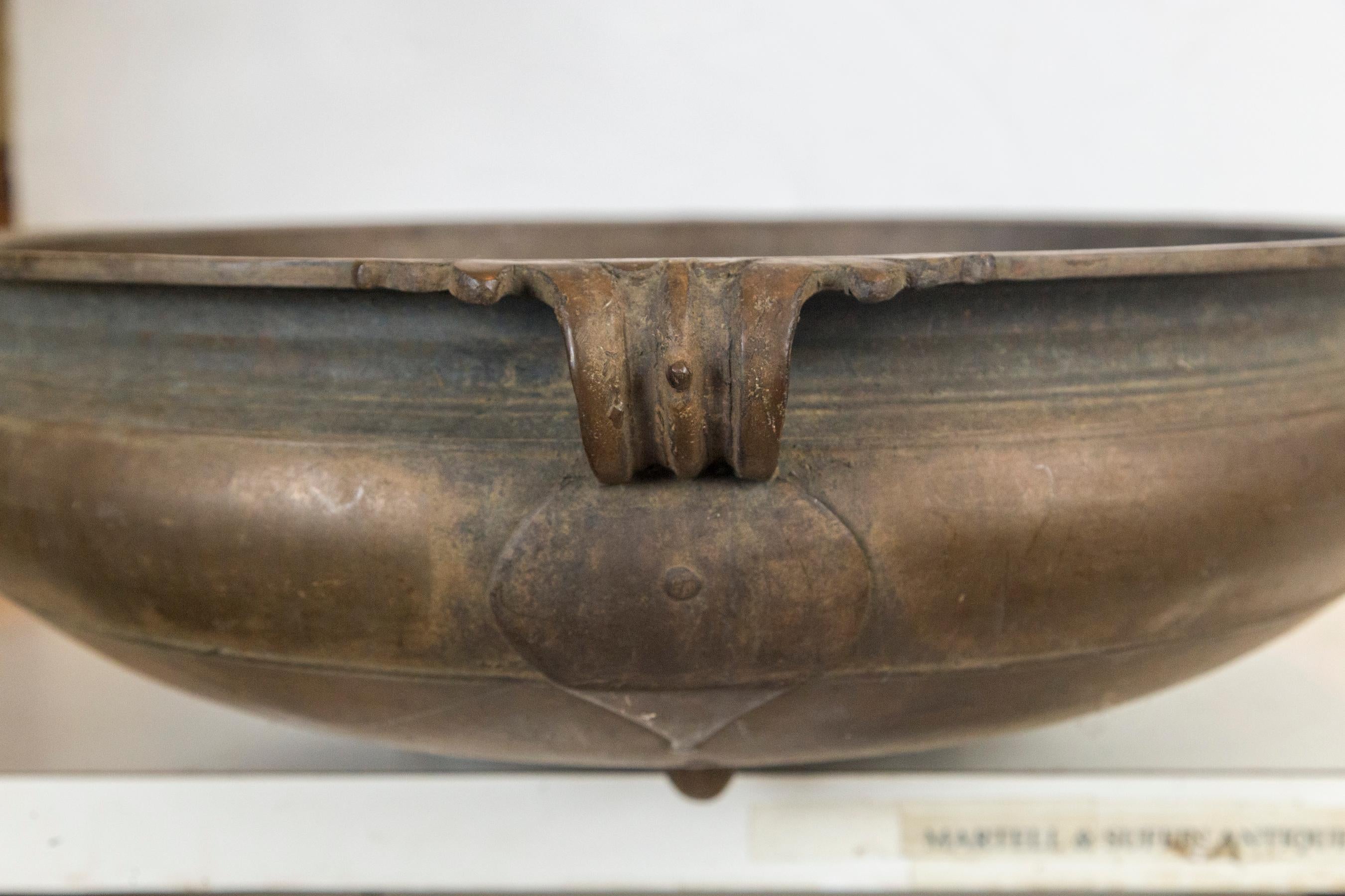 Large Antique Bronze Indian Urli For Sale 3