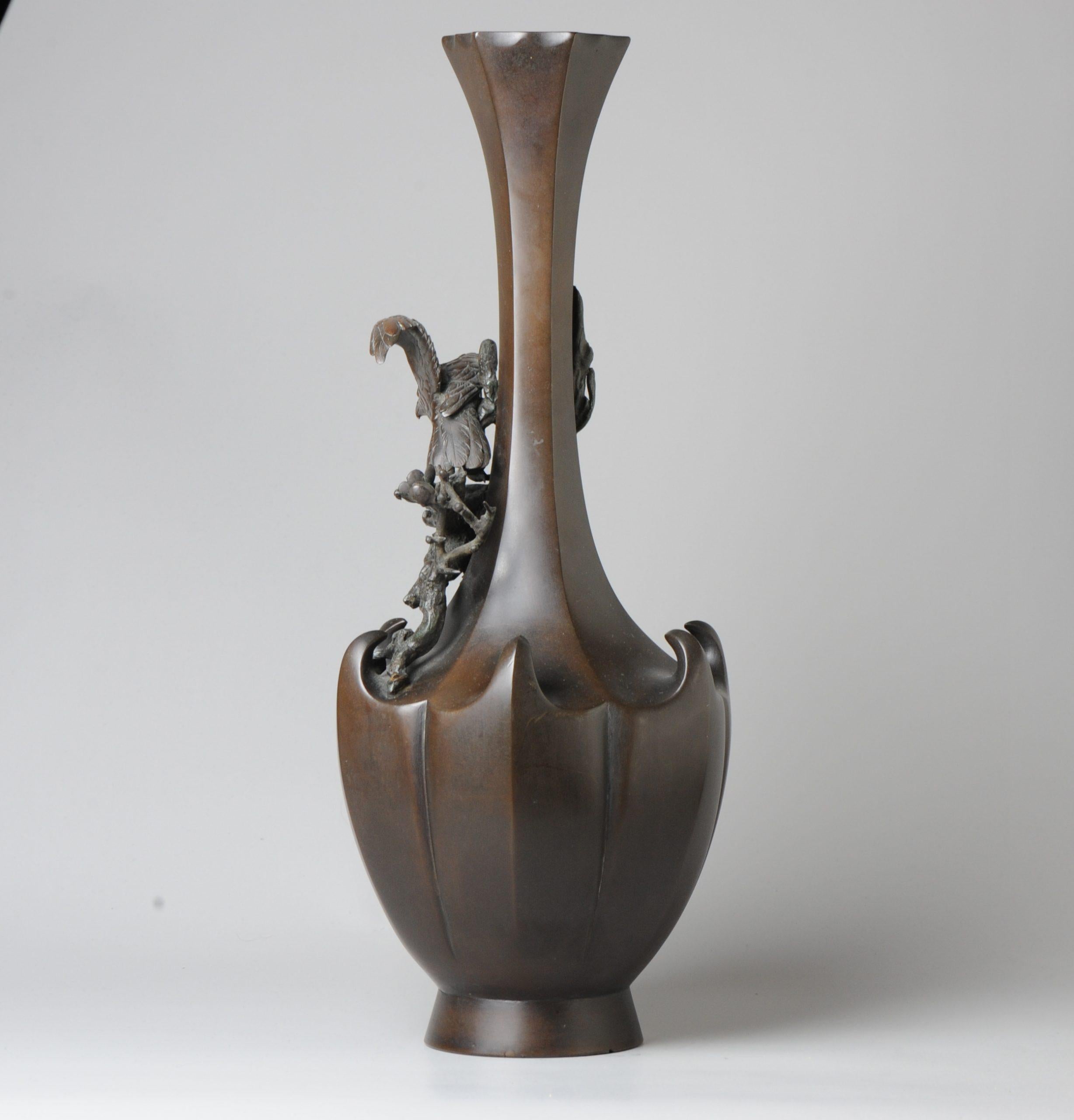 Large Antique Bronze Vase Decorated Genryusai Seiya Eagle Bird of Prey For Sale 1
