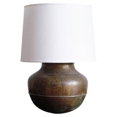 Large Antique Bronze Vessel Lamp