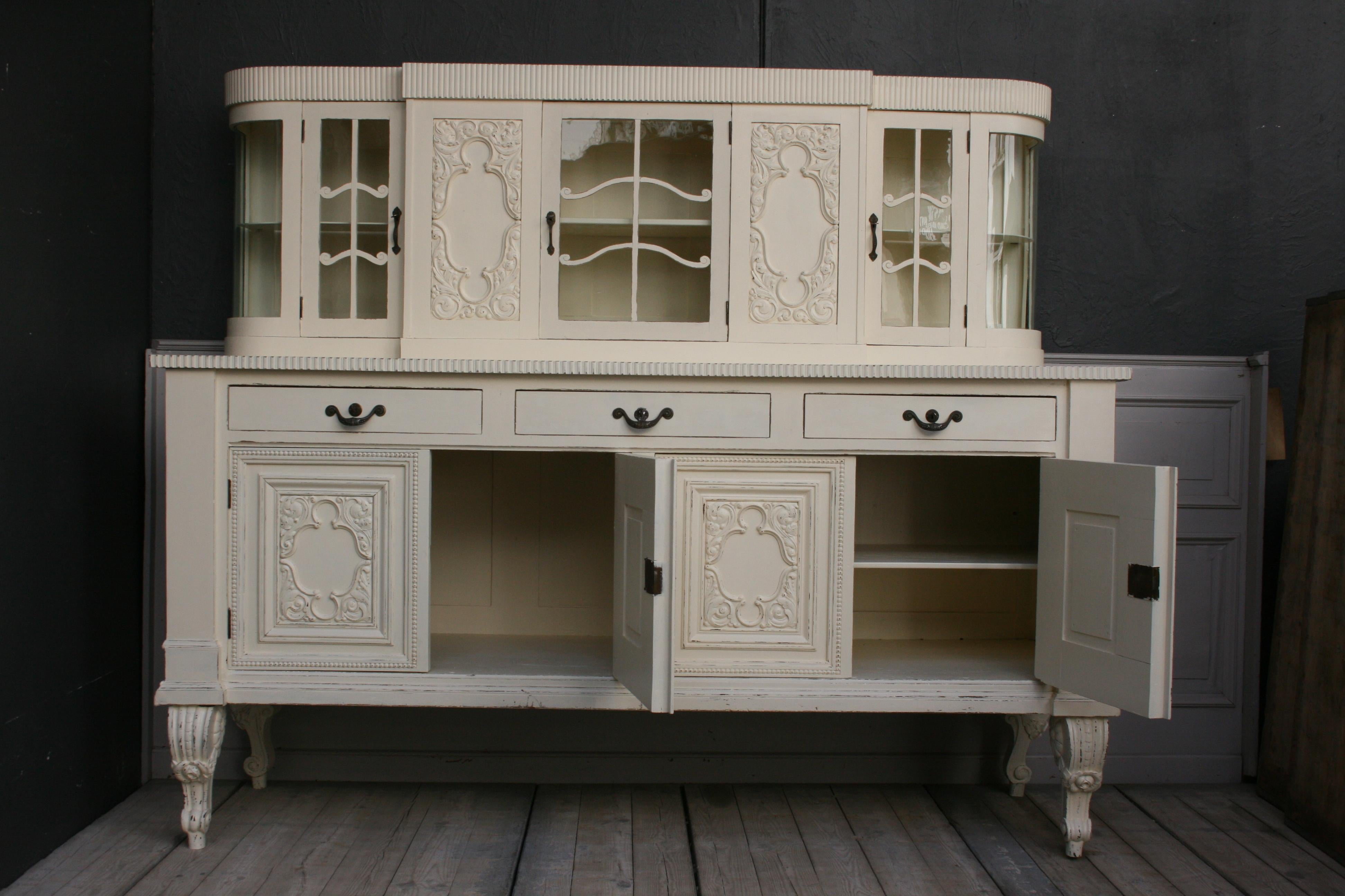 painted antique buffet