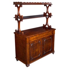 Large Antique Buffet Server, English, Side Cabinet, Display Whatnot, Victorian