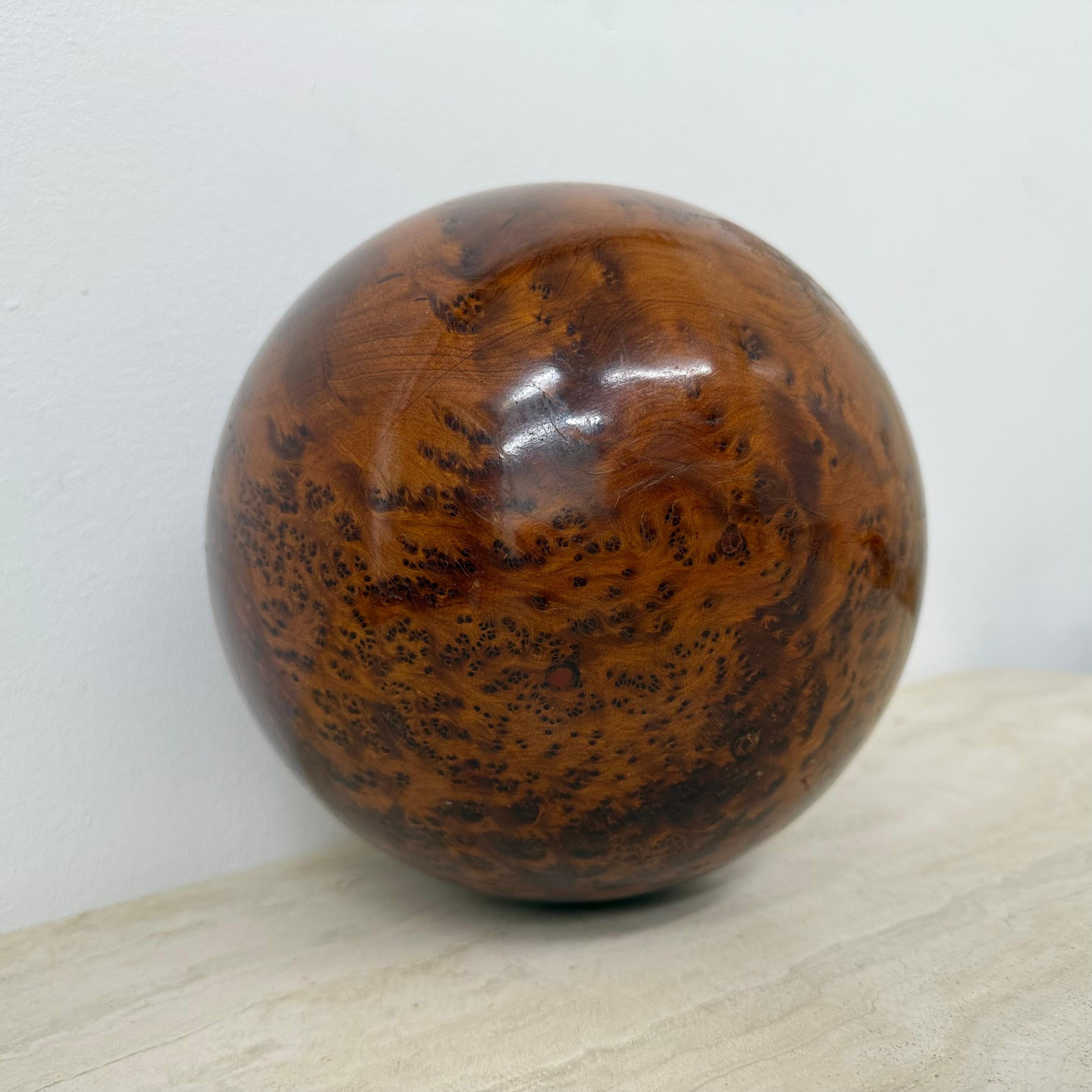 Large antique burl wood ball decorative wooden ball For Sale 6