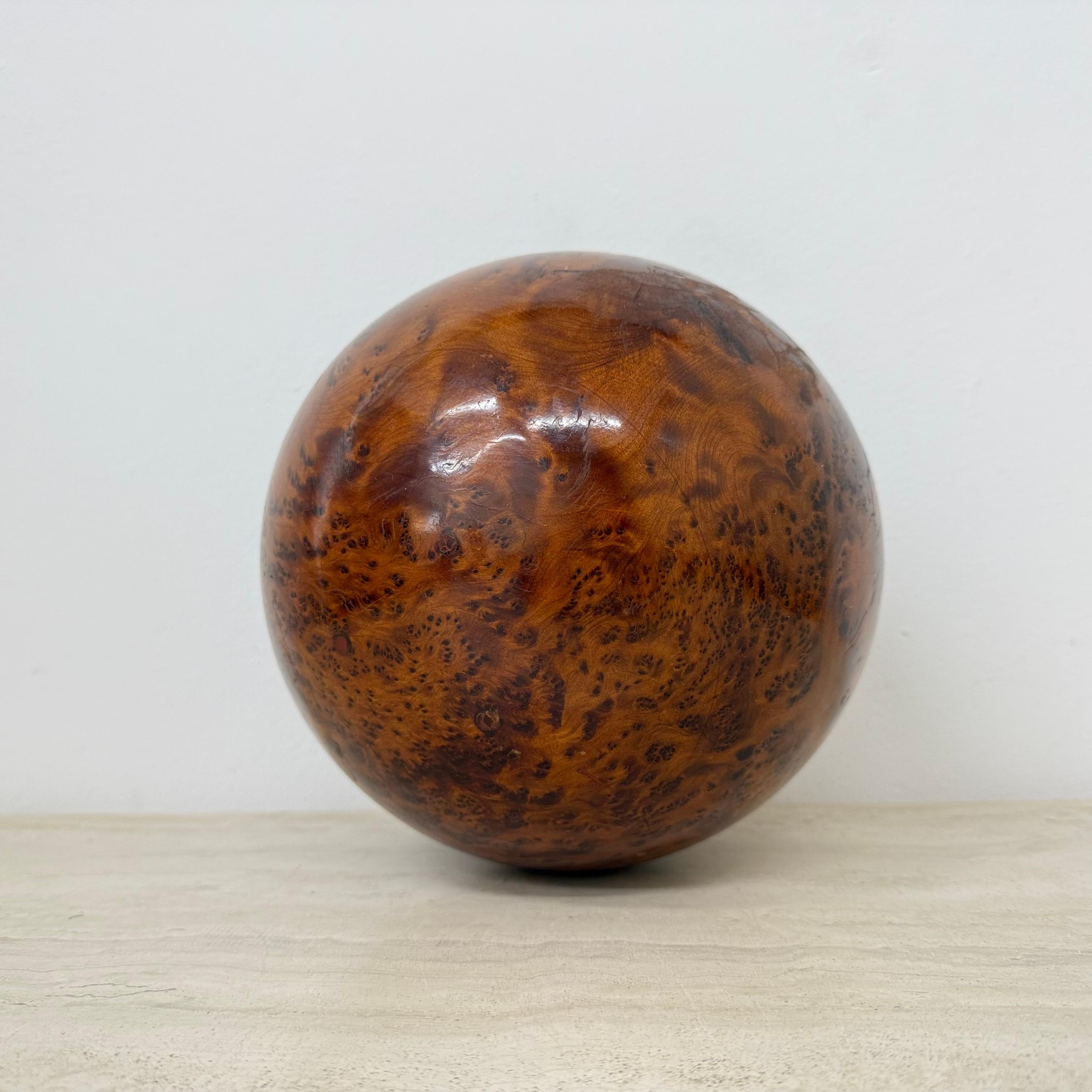 Large antique burl wood ball decorative wooden ball For Sale 7