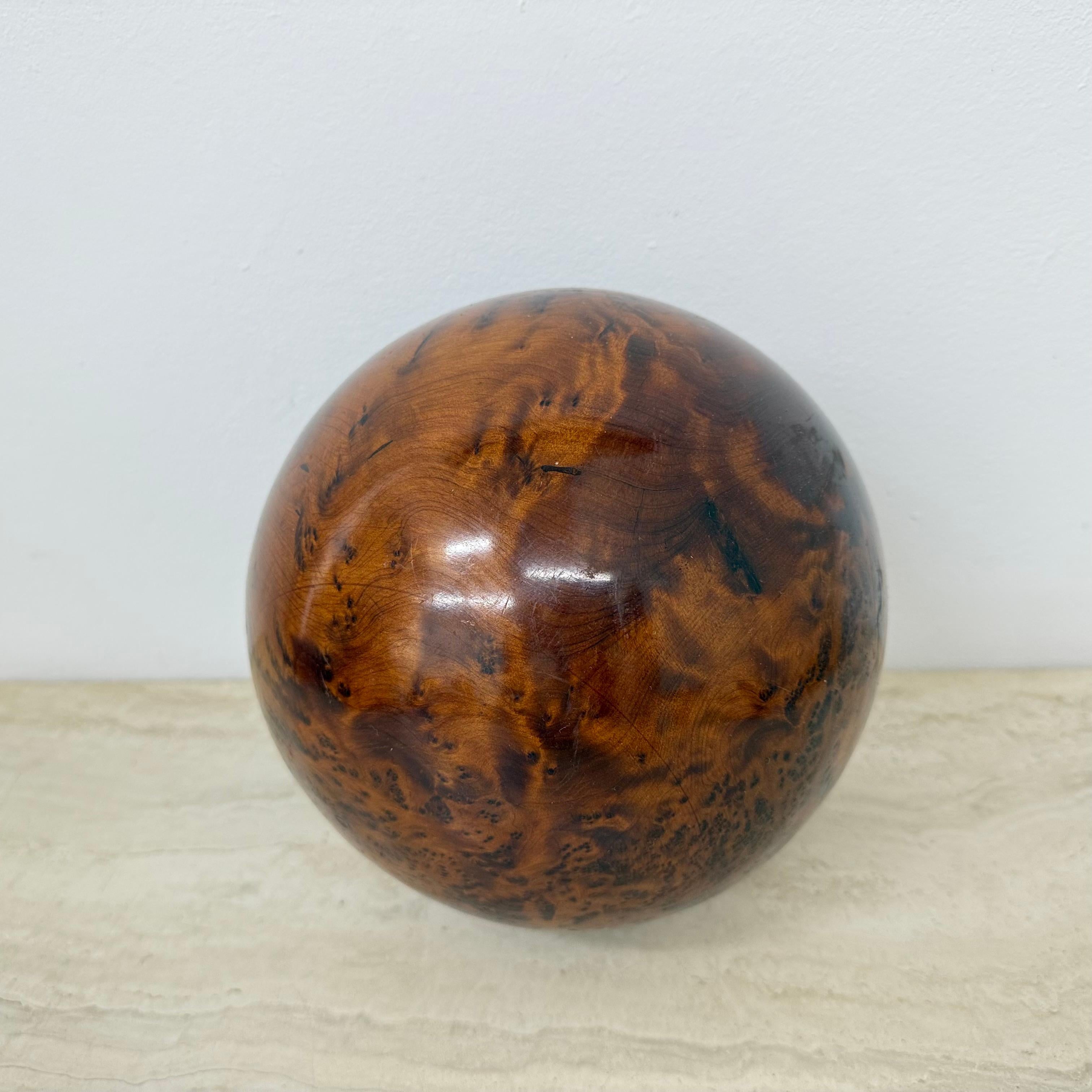 Large antique burl wood ball decorative wooden ball For Sale 9