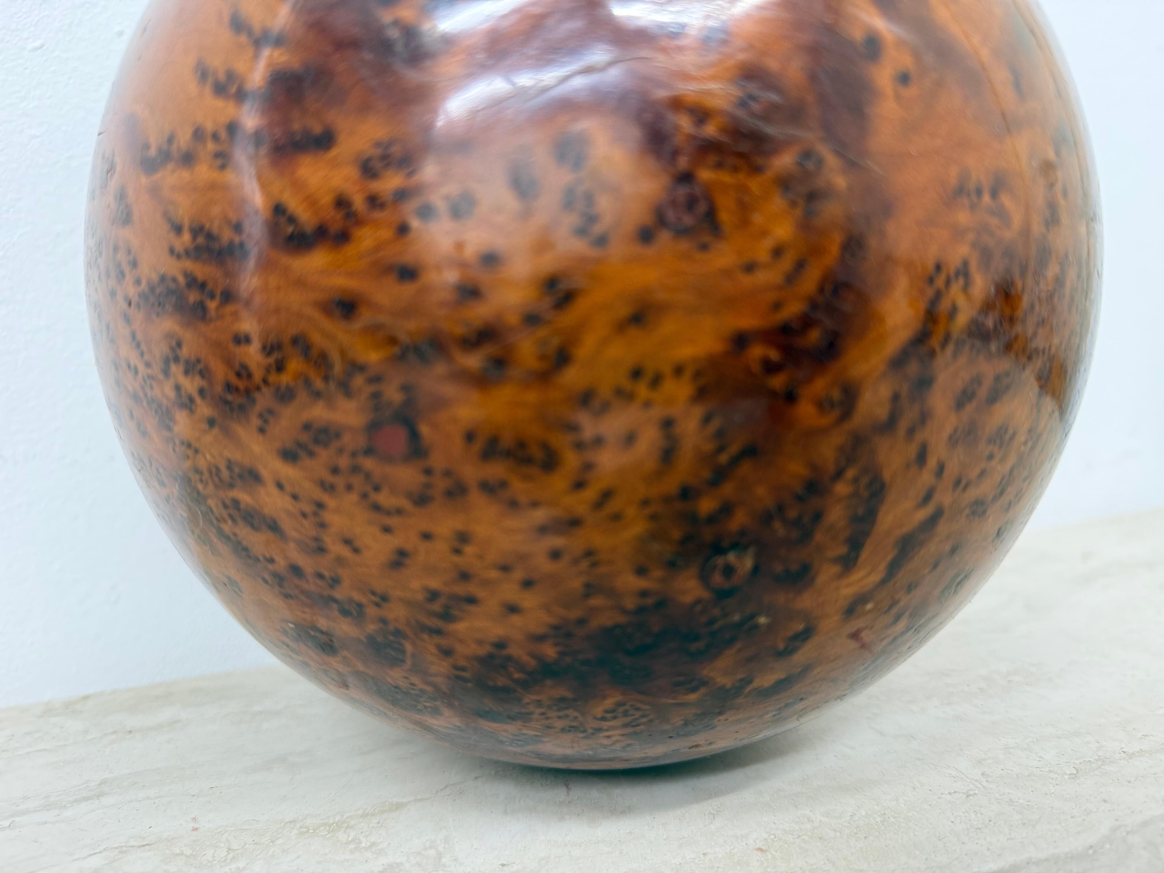 Large antique burl wood ball decorative wooden ball For Sale 11